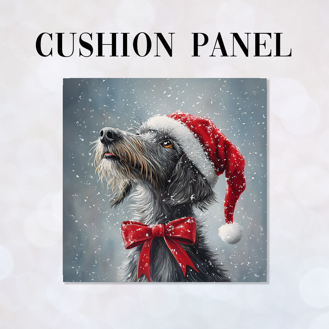 CUSHION Panel Winter Grey Lurcher Dog CP-483