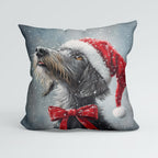CUSHION Panel Winter Grey Lurcher Dog CP-483