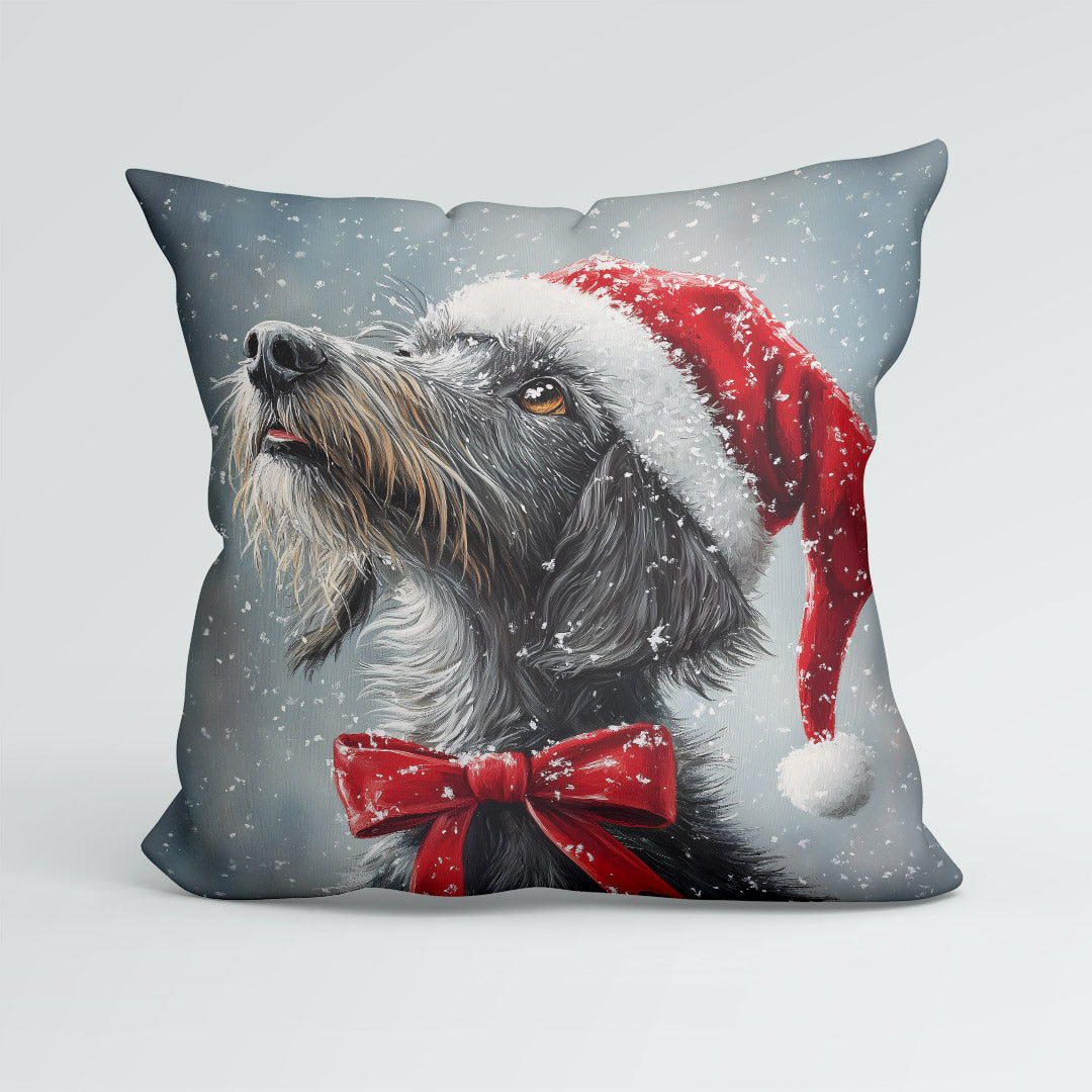 CUSHION Panel Winter Grey Lurcher Dog CP-483