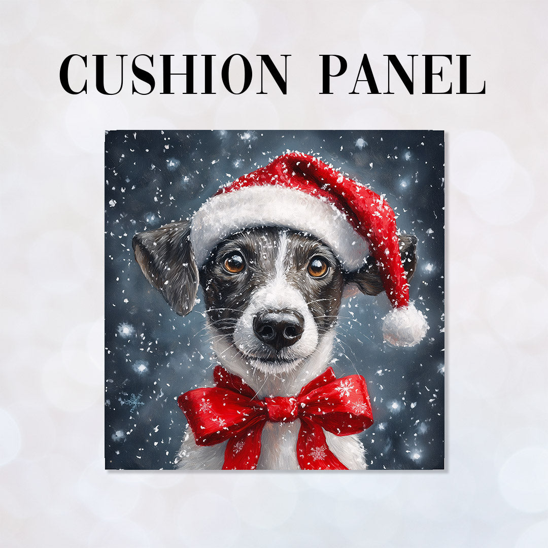 CUSHION Panel Winter Jack Russell Dog CP-484