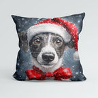 CUSHION Panel Winter Jack Russell Dog CP-484