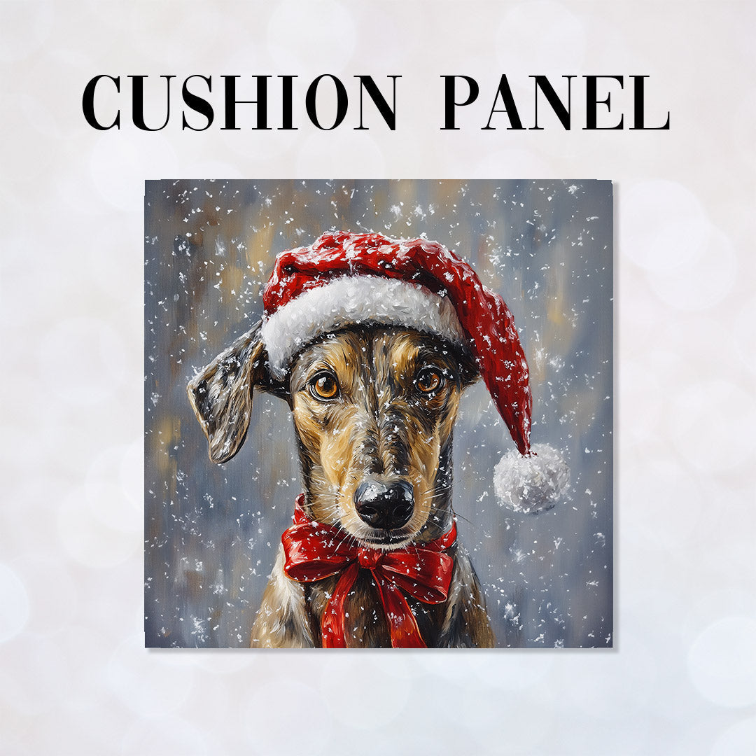CUSHION Panel Winter Lurcher Dog CP-485