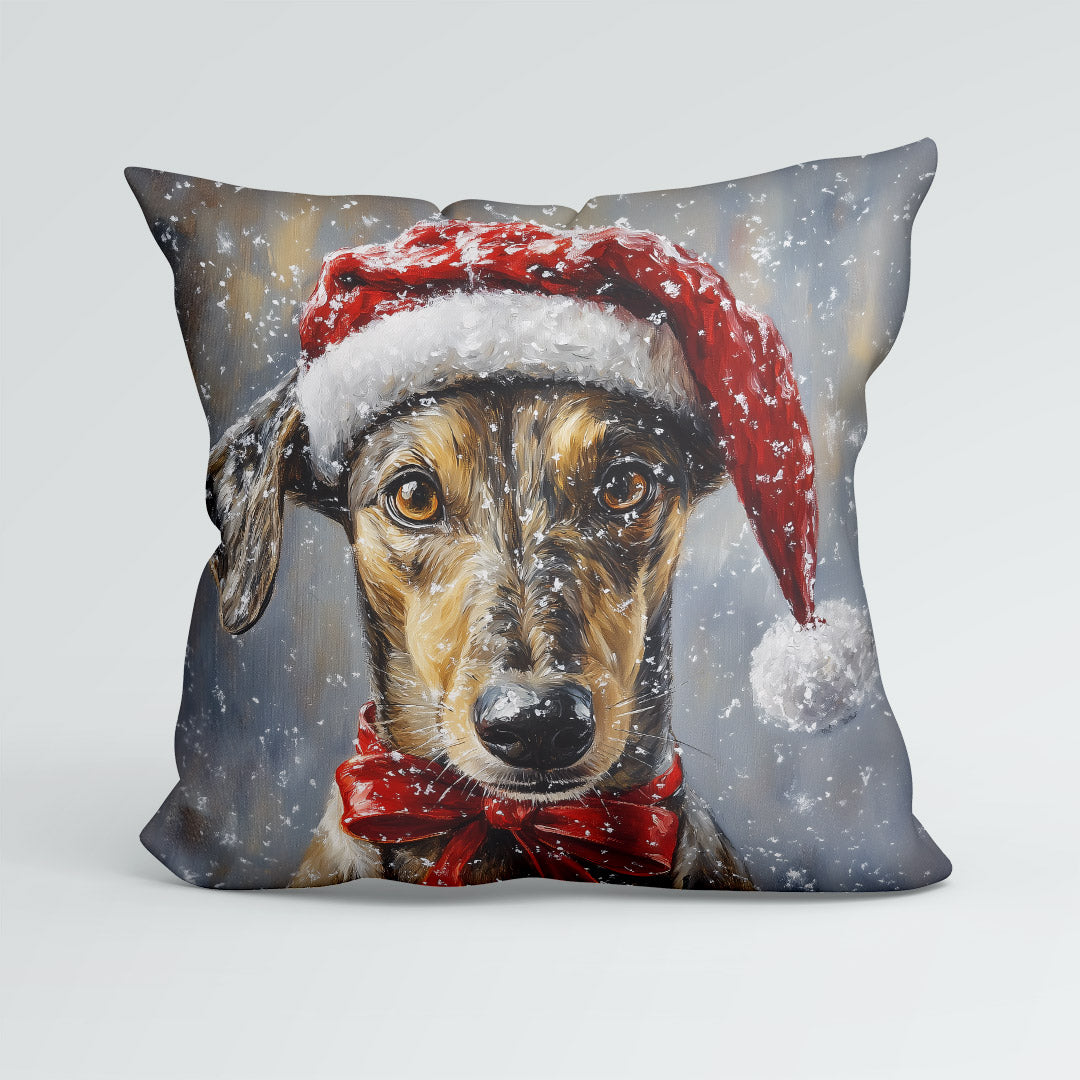 CUSHION Panel Winter Lurcher Dog CP-485