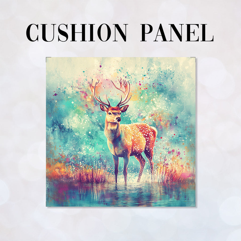CUSHION Beautiful Deer Fabric Panel  CP-496