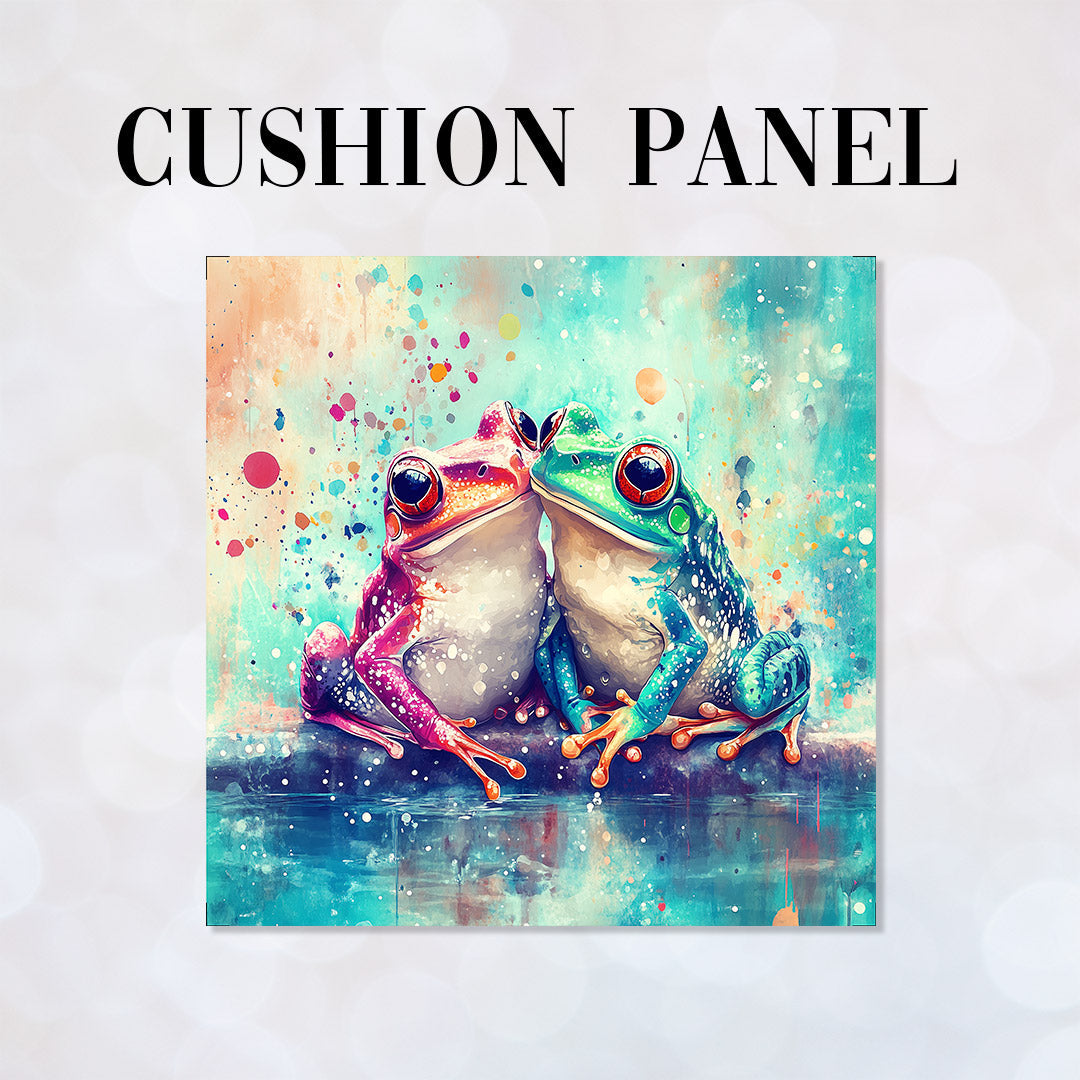 CUSHION Lovely Frogs Fabric Panel  CP-501