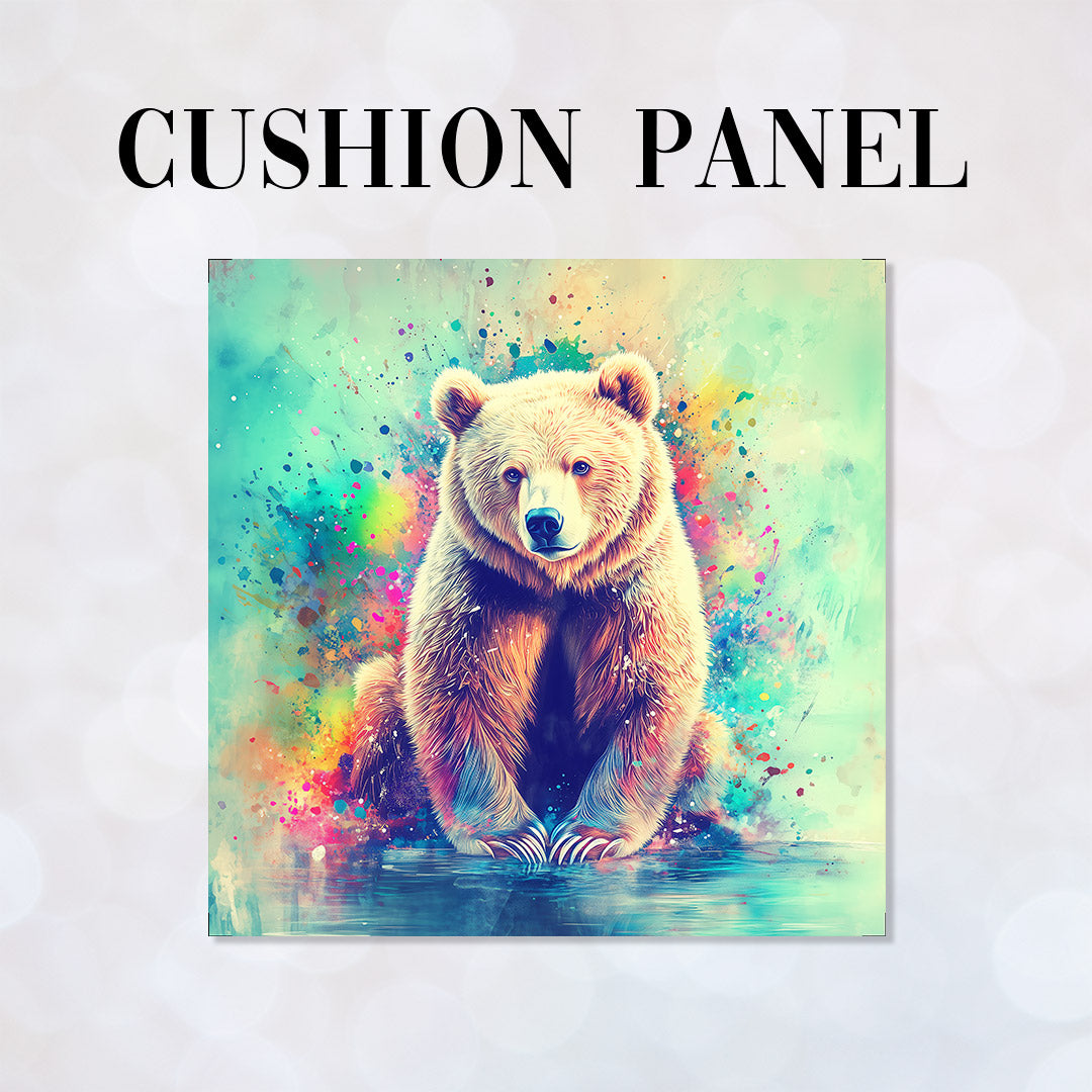 CUSHION Watercolour Bear Fabric Panel  CP-505