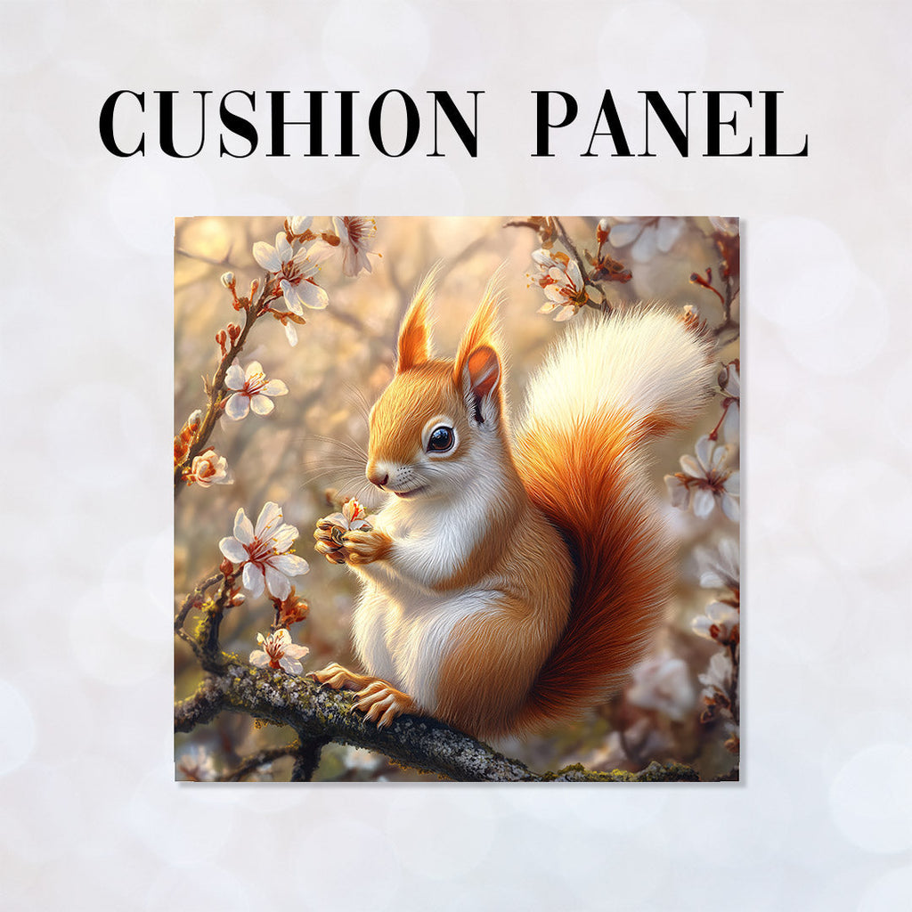 CUSHION Spring Squirrel Fabric Panel  CP-508