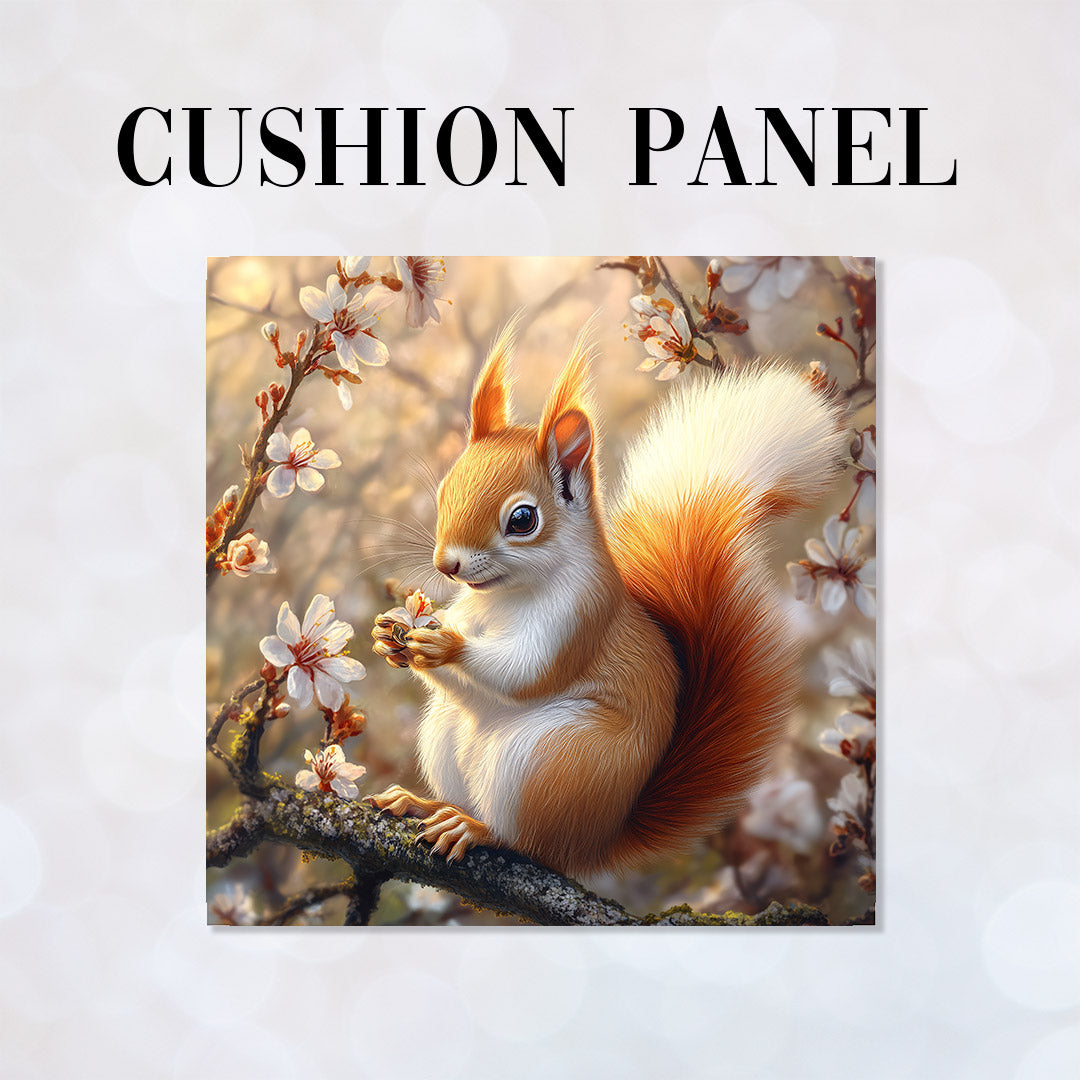 CUSHION Spring Squirrel Fabric Panel  CP-508