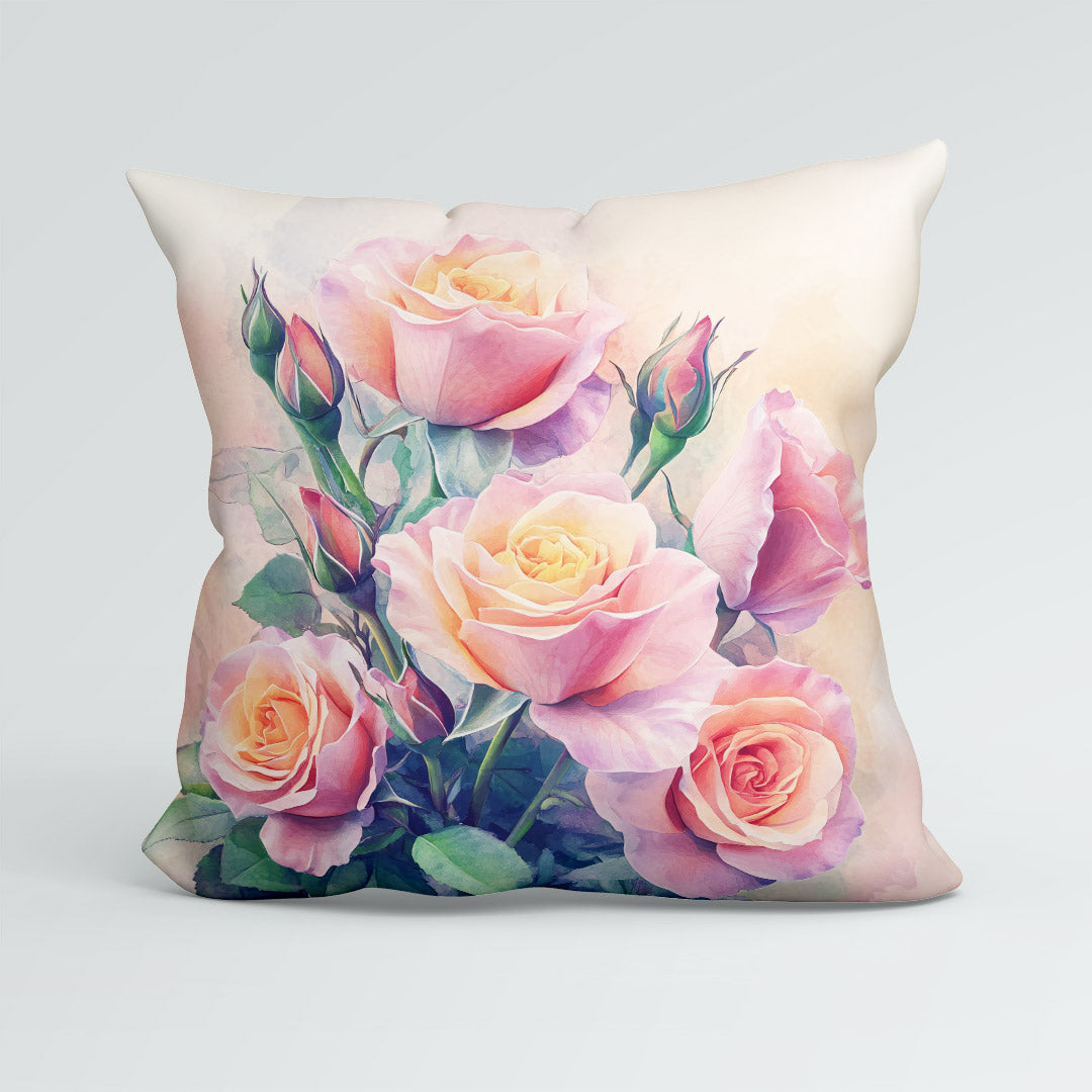 CUSHION Watercolour Roses Boquet Fabric Panel CP-510