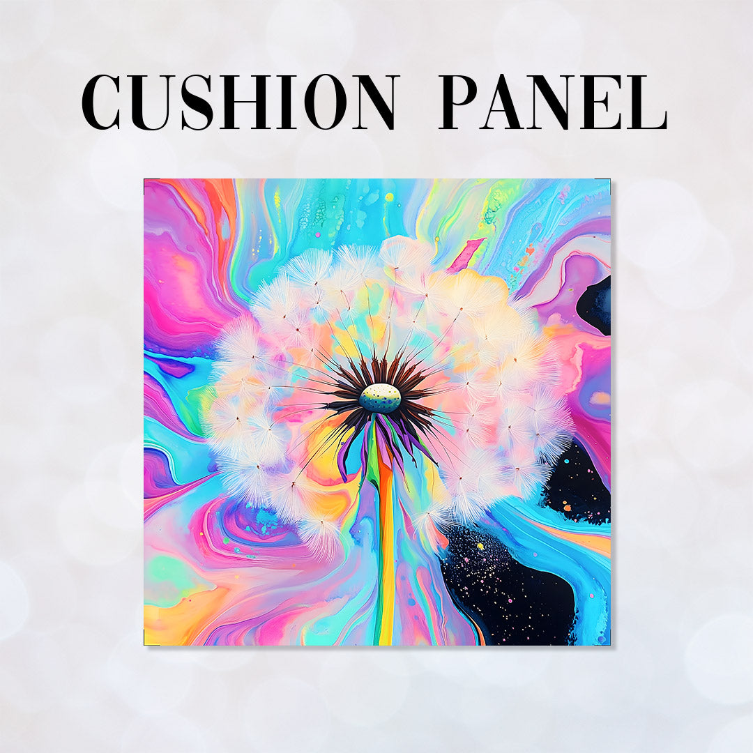 CUSHION Rainbow Burst Dandelions Panel CP-552