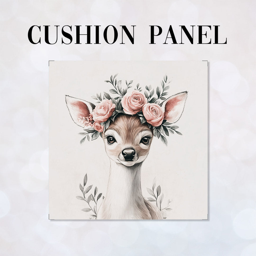 CUSHION Floral Fawn Fabric Panel CP-516