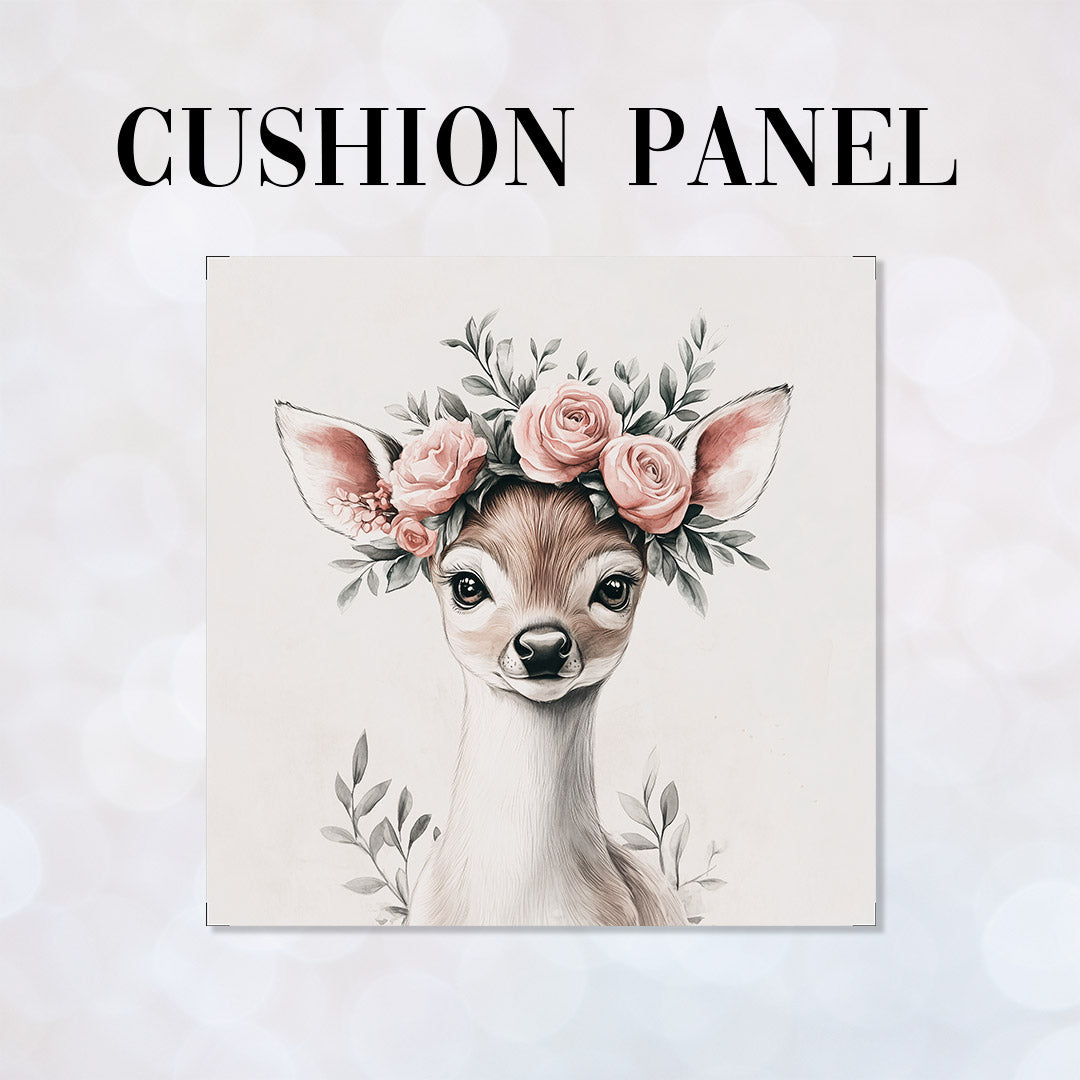 CUSHION Floral Fawn Fabric Panel CP-516