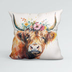 CUSHION Spring Highland Cow Fabric Panel CP-519