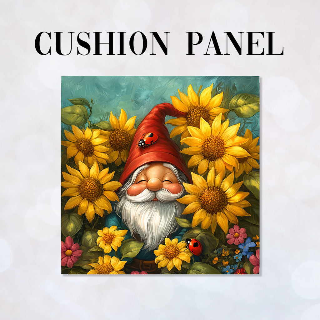 CUSHION Sunflower Gnome Fabric Panel CP-521