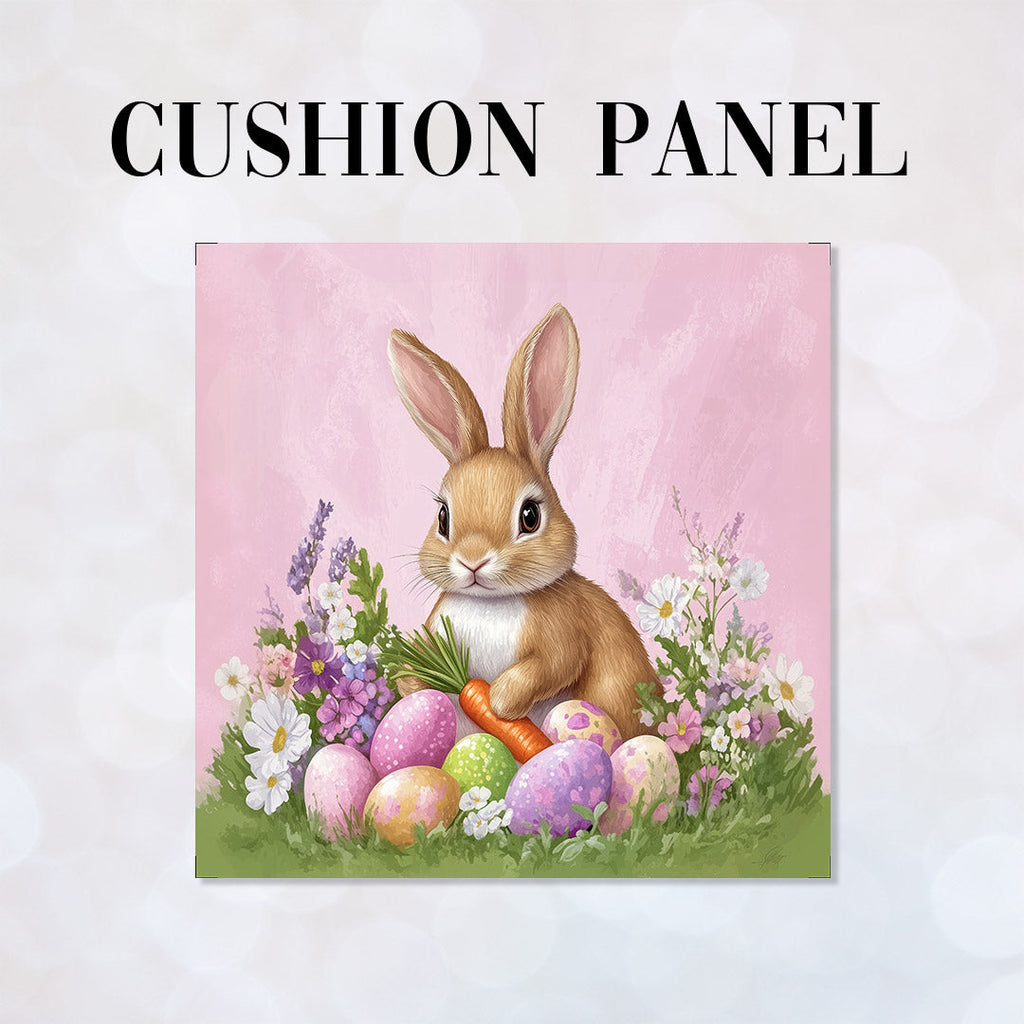 CUSHION Easter Bunny Pink Fabric Panel CP-536