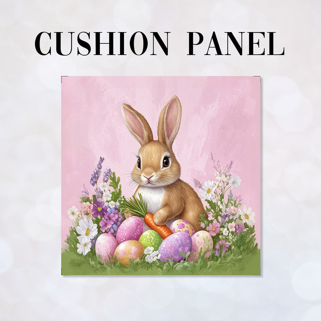 CUSHION Easter Bunny Pink Fabric Panel CP-536