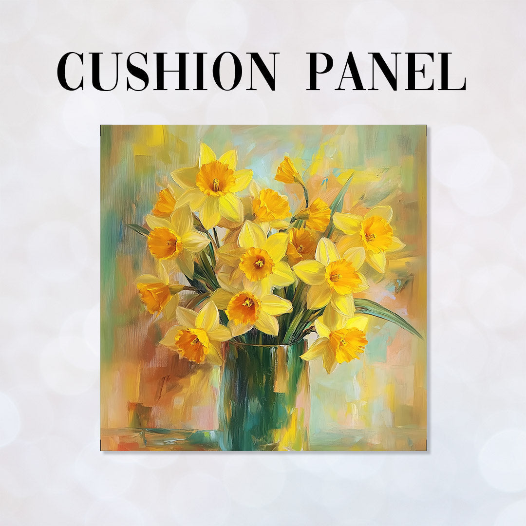 CUSHION Daffodil Vase Fabric Panel CP-537