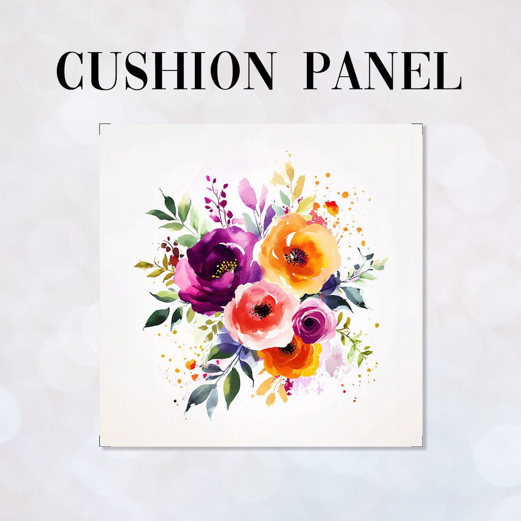 CUSHION Watercolour Flowers Boquet Fabric Panel CP-540
