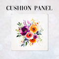 CUSHION Watercolour Flowers Boquet Fabric Panel CP-540