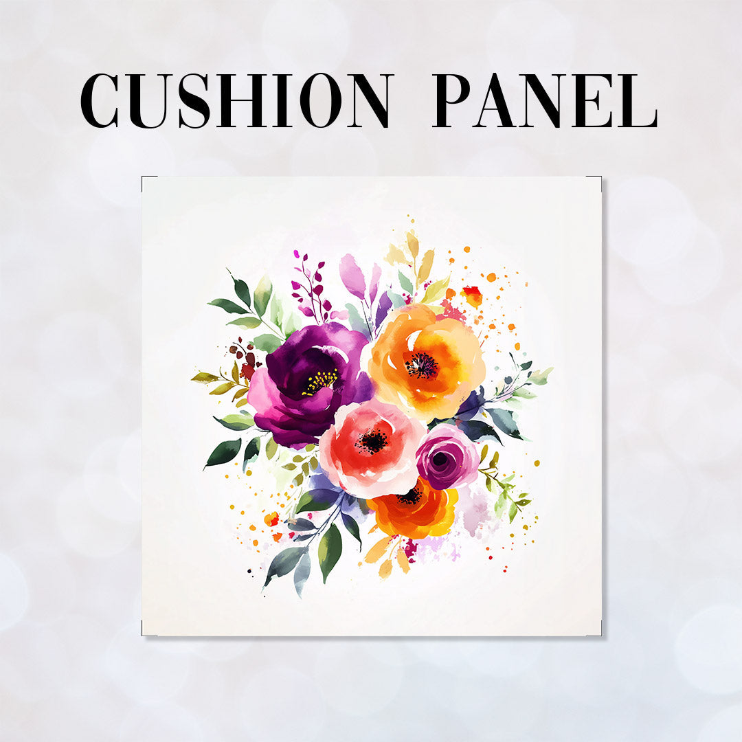 CUSHION Watercolour Flowers Boquet Fabric Panel CP-540