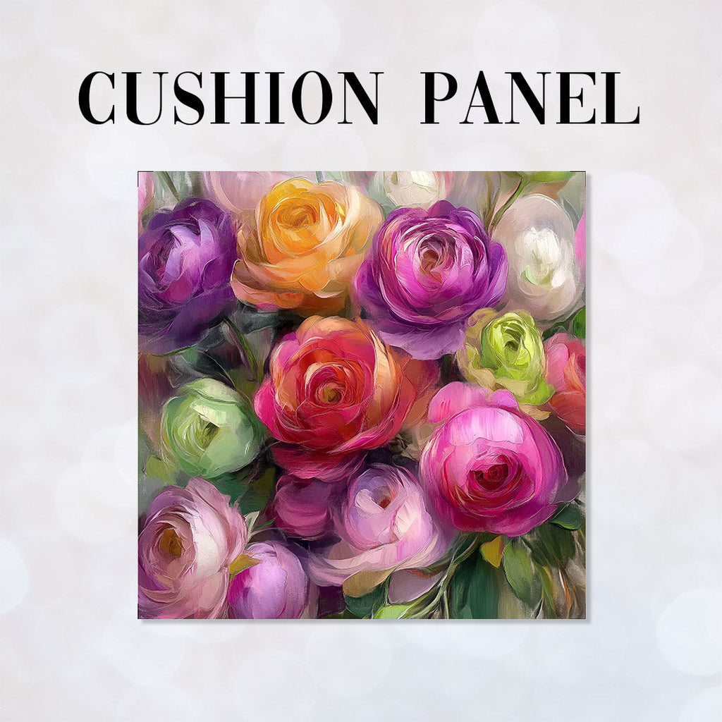 CUSHION Painted Roses Fabric Panel CP-541