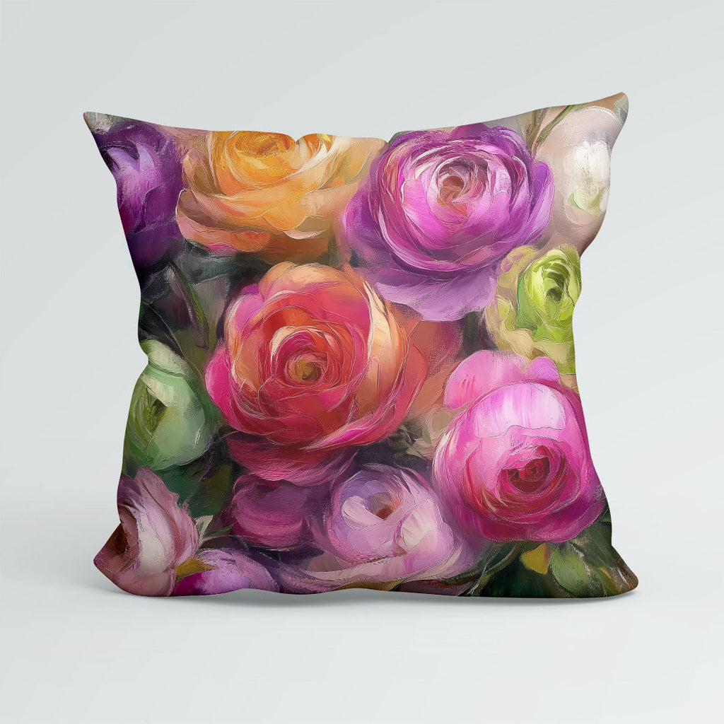 CUSHION Painted Roses Fabric Panel CP-541