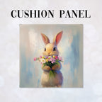 CUSHION Bunny with Flowers Fabric Panel CP-542