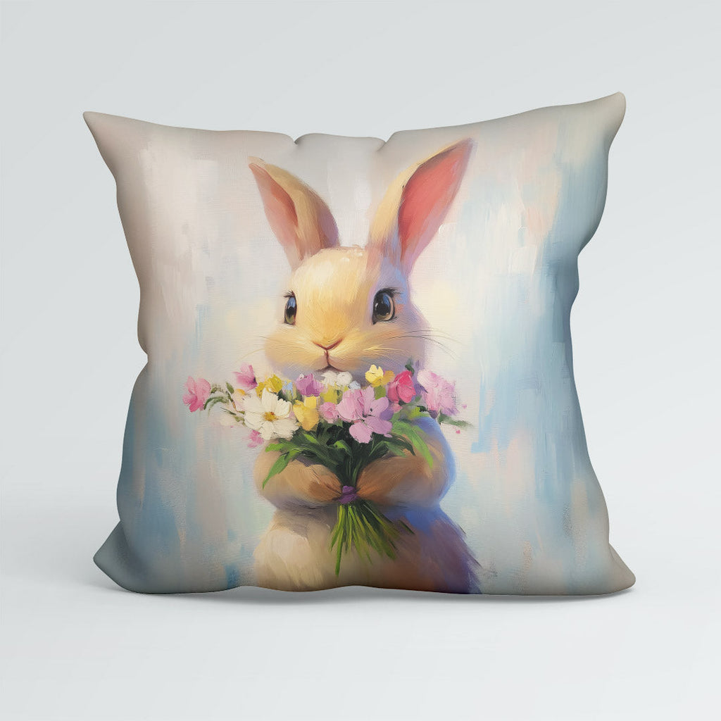 CUSHION Bunny with Flowers Fabric Panel CP-542