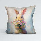 CUSHION Bunny with Flowers Fabric Panel CP-542