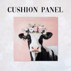 CUSHION Floral Cow Fabric Panel CP-545
