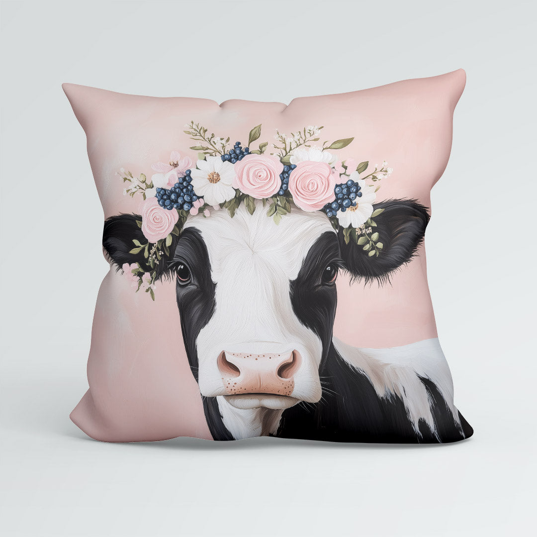 CUSHION Floral Cow Fabric Panel CP-545