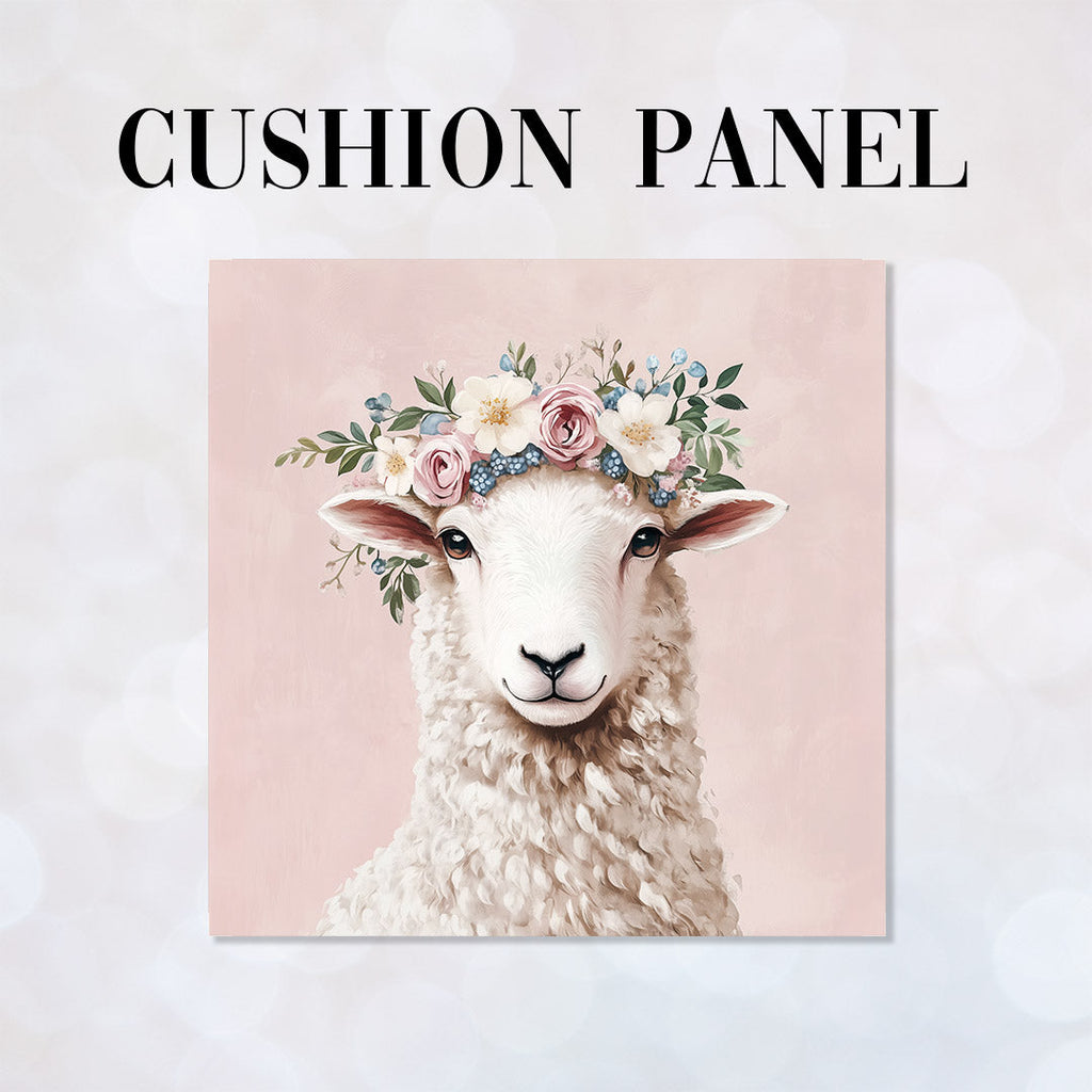 CUSHION Floral Sheep Fabric Panel CP-546