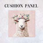 CUSHION Floral Sheep Fabric Panel CP-546