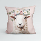CUSHION Floral Sheep Fabric Panel CP-546