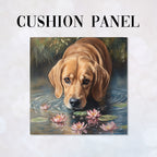 CUSHION Beagle and Waterlillies Fabric Panel CP-560
