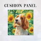 CUSHION Sunflower Bassett Griffon Fabric Panel CP-564