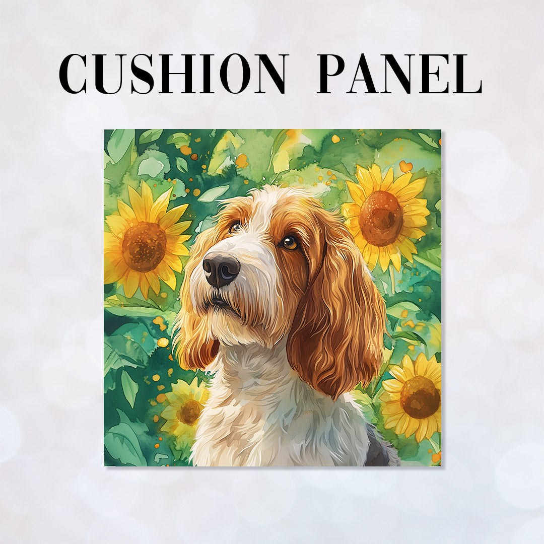 CUSHION Sunflower Bassett Griffon Fabric Panel CP-564