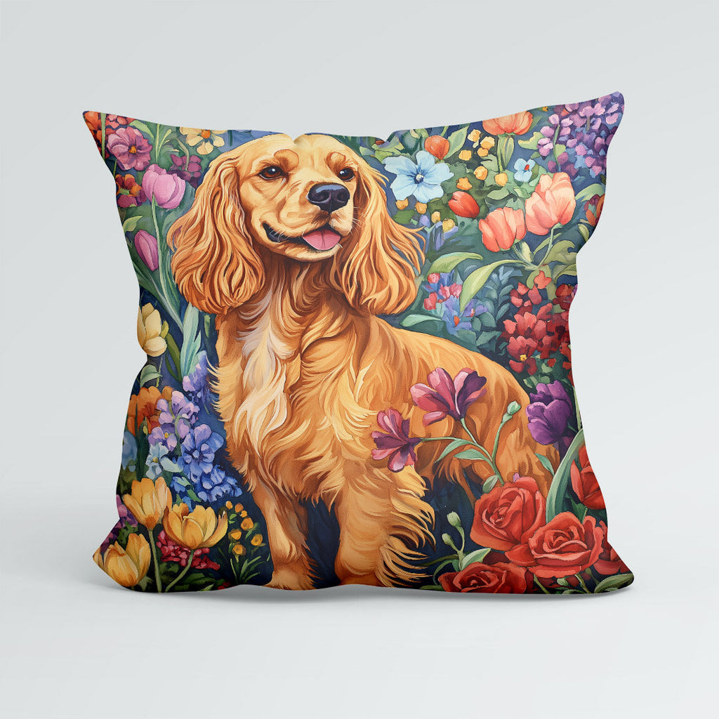 CUSHION Floral Cocker Spaniel Fabric Panel CP-568
