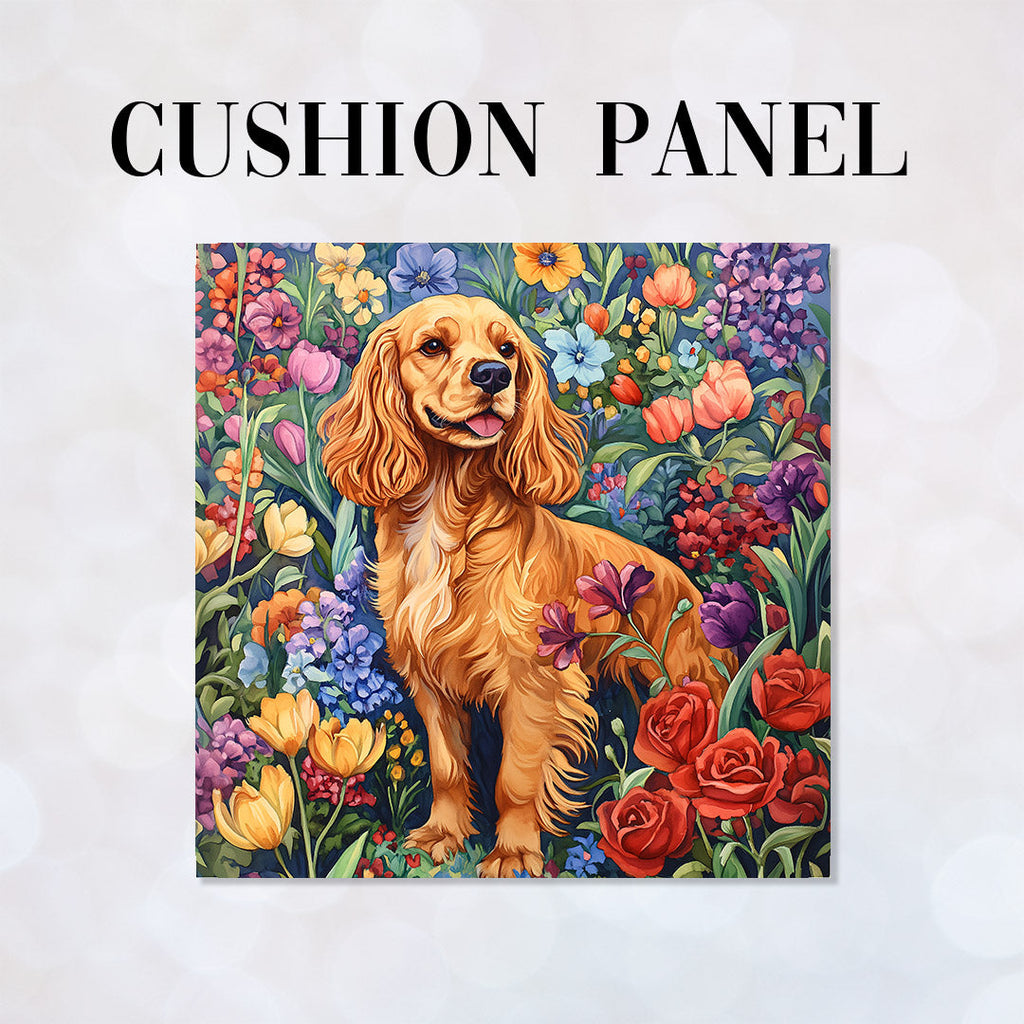CUSHION Floral Cocker Spaniel Fabric Panel CP-568