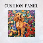 CUSHION Floral Cocker Spaniel Fabric Panel CP-568