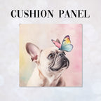 CUSHION French Bulldog and Butterfly Fabric Panel CP-570