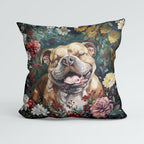 CUSHION Happy Bulldog Fabric Panel CP-575