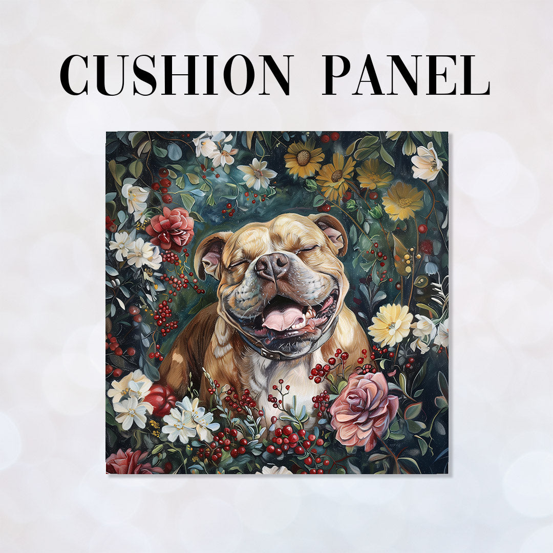 CUSHION Happy Bulldog Fabric Panel CP-575