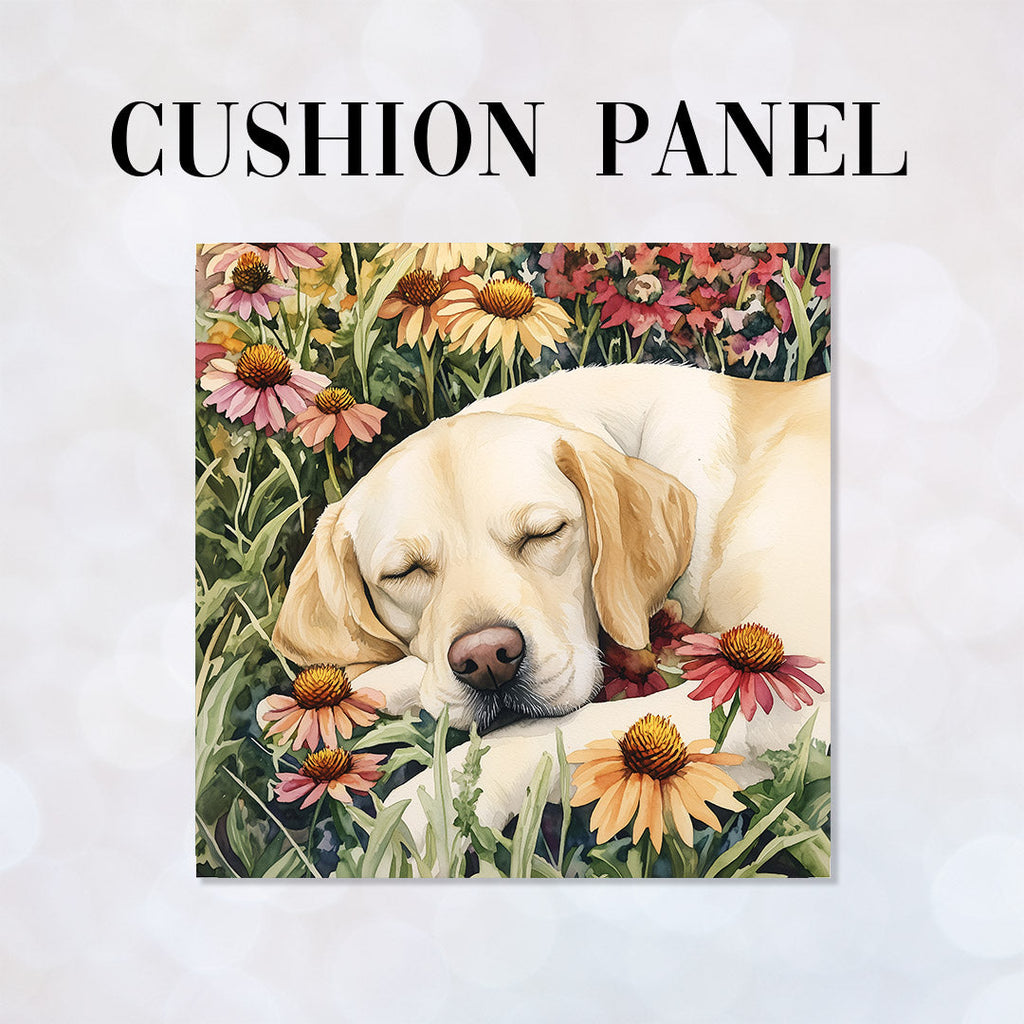 CUSHION Sleeping Labrador Fabric Panel CP-580