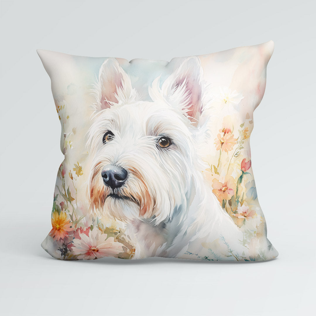 CUSHION Watercolour Scottish Terrier Fabric Panel CP-581