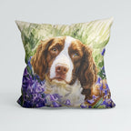CUSHION English Spaniel and Bluebells Fabric Panel CP-582