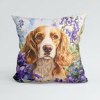 CUSHION Springer Spaniel and Bluebells Fabric Panel CP-583