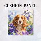 CUSHION Springer Spaniel and Bluebells Fabric Panel CP-583
