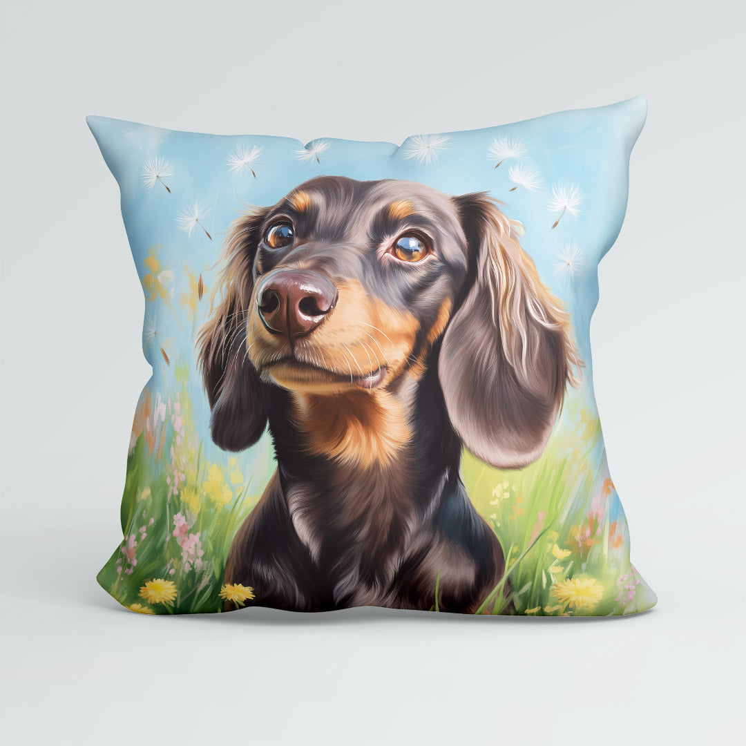 CUSHION Dachshund in the Meadow Fabric Panel CP-587
