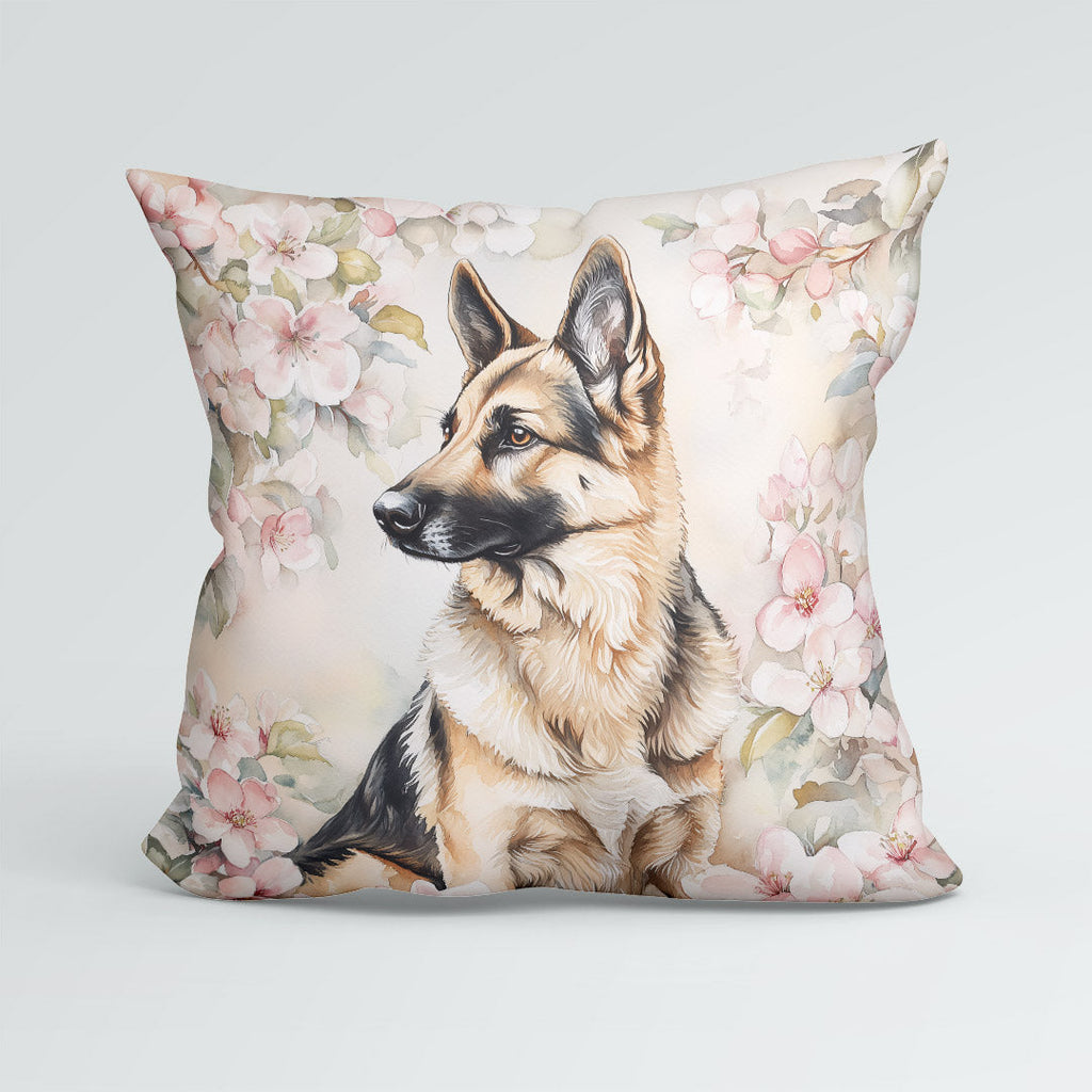 CUSHION Floral German Shepherd Fabric Panel CP-588